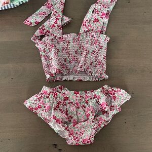 Cecil and Lou Floral Pink Kids Swim Bikini size 8